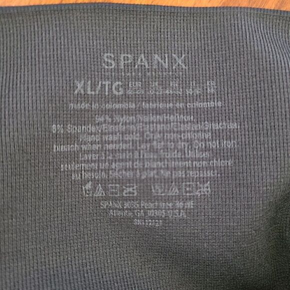 SPANX‎ Women's Size XL Ankle Leggings Blue Abstract Pattern Stretch Side Stitch - Picture 7 of 10